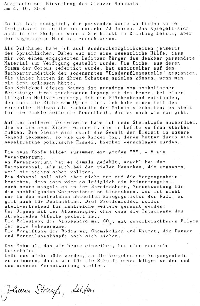 Rede von Johann Strauß, Bildhauer